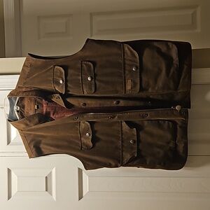 Mens Oilskin Vest, Outback Trading Company, Size Large